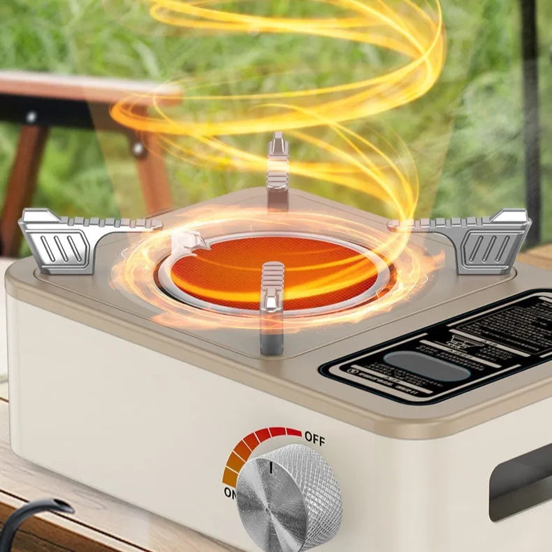 White stainless steel portable infrared gas stove for outdoor cooking