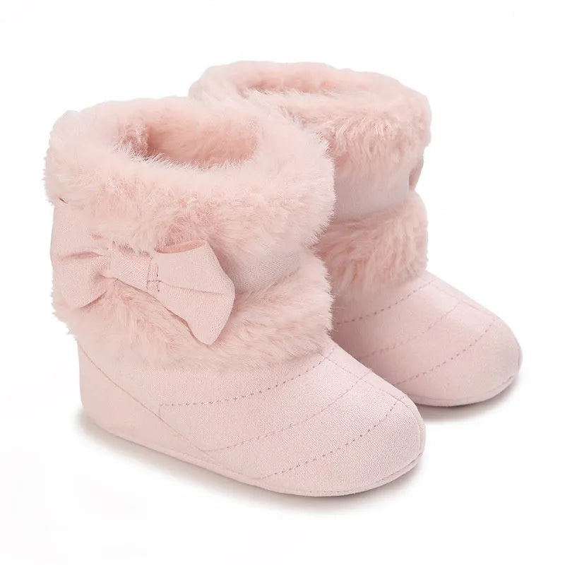 Baby girl soft sole winter shoes cotton cloth low top oversleeve grey pink red black dark brown