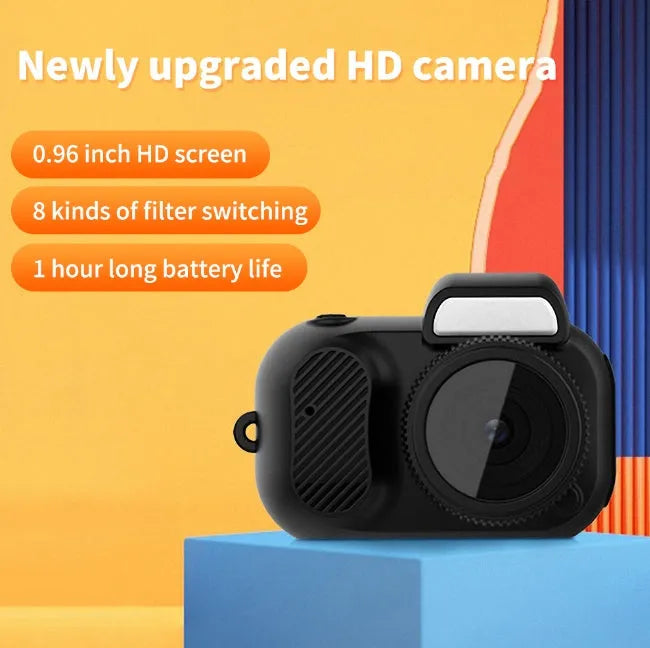 Black Y3000 HD outdoor sports camera with small display screen on compact body