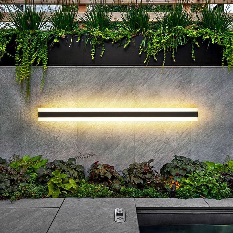 Waterproof LED line wall lamp with IP65 rating, remote control, 100 LED beads, 30cm size, Alec shell