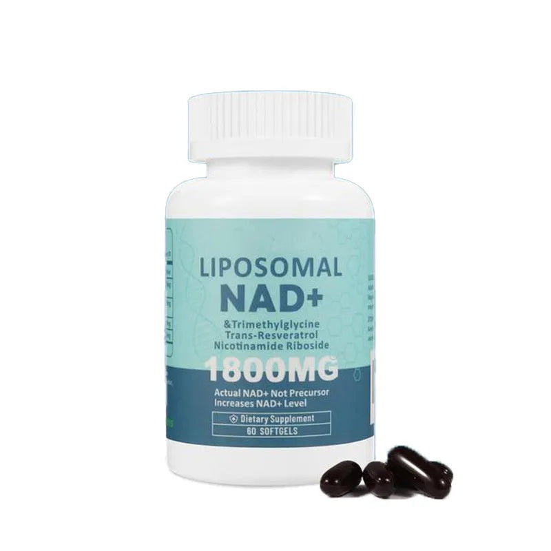 Bottle of nicotinamide mononucleotide NMN gel capsules dietary supplement