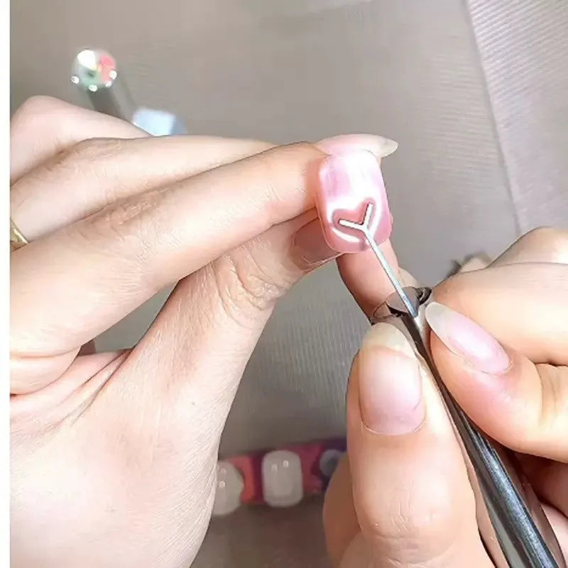 Manicure magnet tool with metal cylindrical 9x30mm magnet and Y-shaped bracket for cat eye nail art