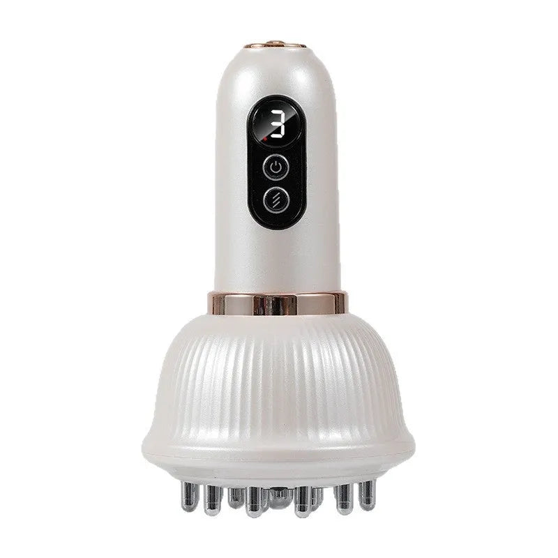 Electric meridian brush massager in white, green, black, or red, rechargeable ABS body with 3 speed gears