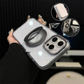 Rotating pivot phone case for iPhone with stand and magnetic function in eight colour options