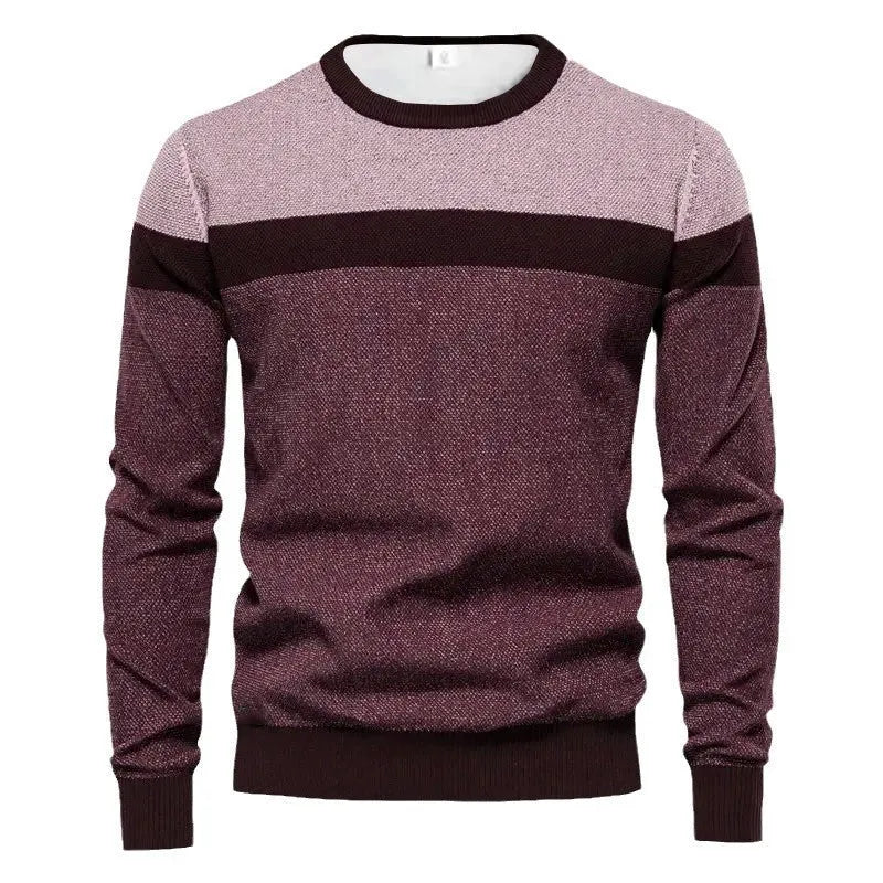 Men's 3D printed striped pullover sweatshirt in blue, gray, green, khaki, pink, and purple, sizes S to XXXL
