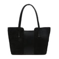 Women's large nylon tote bag in black with detachable shoulder strap, polyester lining, phone and document pockets