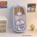 Transparent PVC student pencil case with vertical South Korea style candy bear design