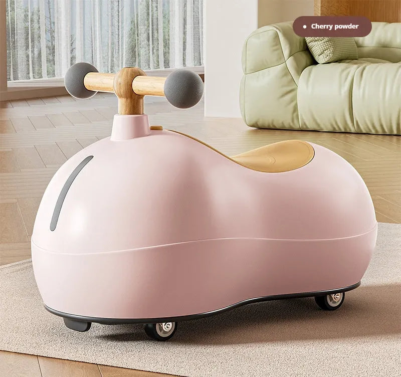 Baby sliding universal wheel balance walking aid walker car in milky white for toddlers 1-3 years