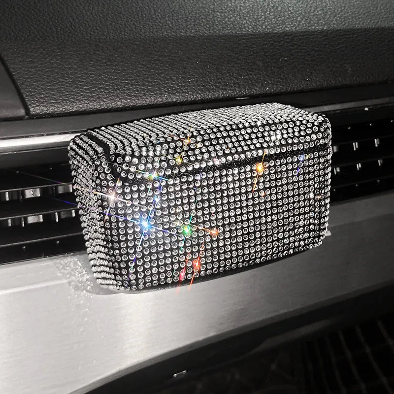 Car ashtray with covered air outlet in choice of seven colours including blue diamond and pink