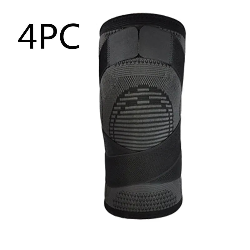 Nylon knitted knee pad in red, orange, gray or fruit green, sizes S to XXL, for general sports use