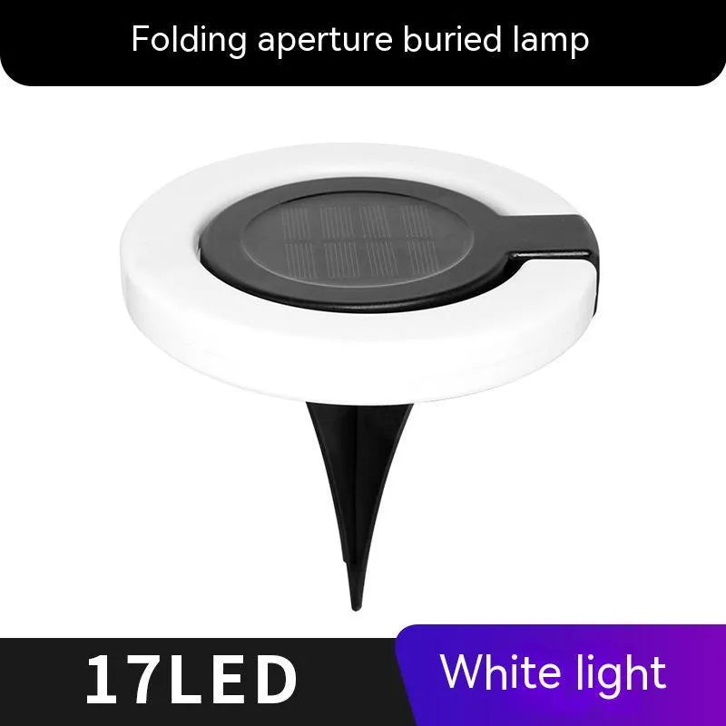 Outdoor solar underground light with waterproof construction and folding aperture design