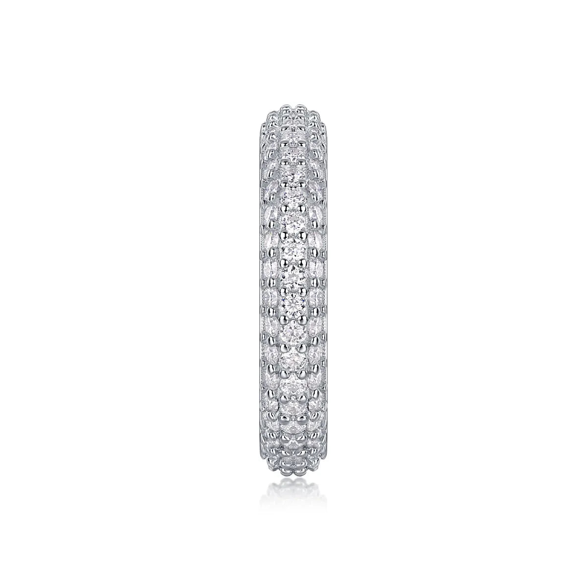 Twilight Beach moissanite wedding ring set in S925 silver with platinum plating, sizes 5-9, gift box and GRA certificate