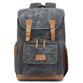 Canvas DSLR camera backpack in khaki colour with waterproof anti-theft features