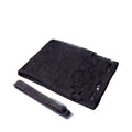 Black lace spider mesh Halloween tablecloth, rectangular 50 x 152cm polyester, with ribbon.
