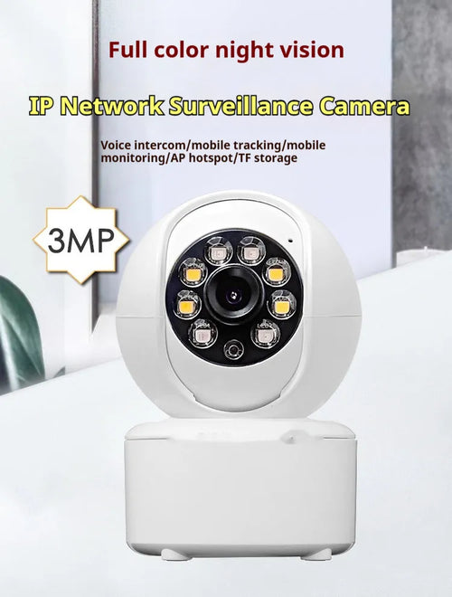 1080p HD Bluetooth indoor home security camera with dual-light panoramic view on a ceiling mount.