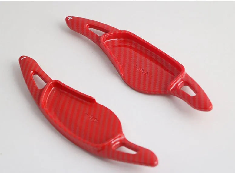 Carbon fibre pattern steering wheel paddle shifter modification part for car interior customisation