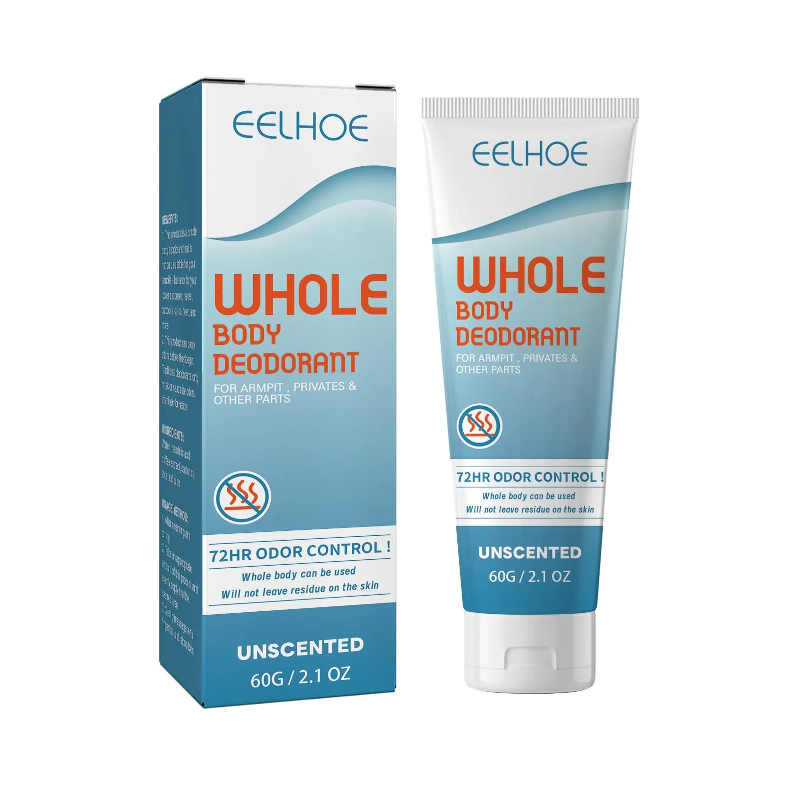 EELHOE 60g body deodorant cream stick with natural extracts for underarm odour control.