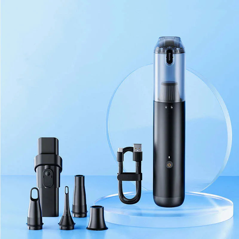 BASEUS A3 black cordless car vacuum cleaner with slender cylindrical design