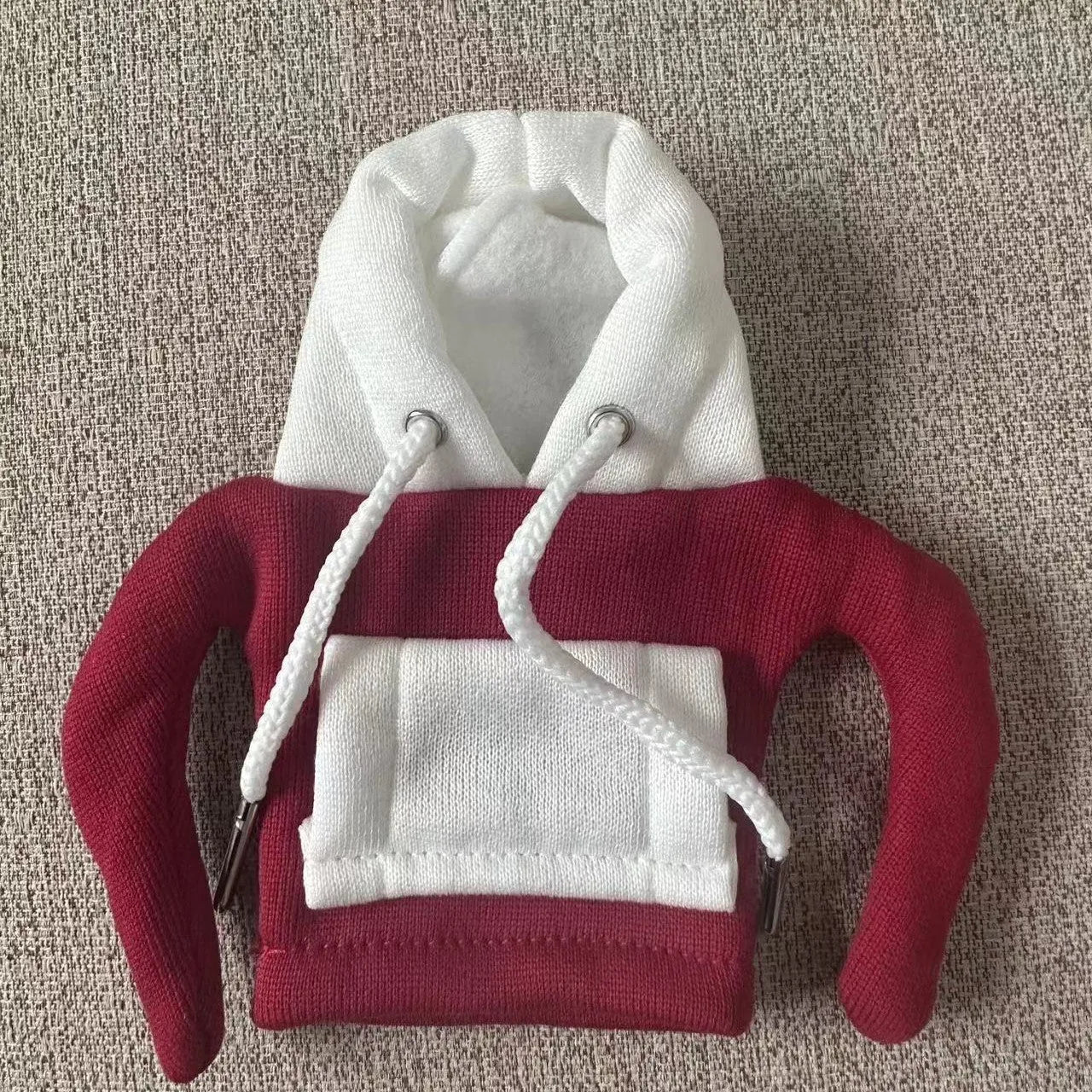 Polyester car gear lever cover in hooded hat design with multiple colour options on 12x13cm universal fit decorative accessory