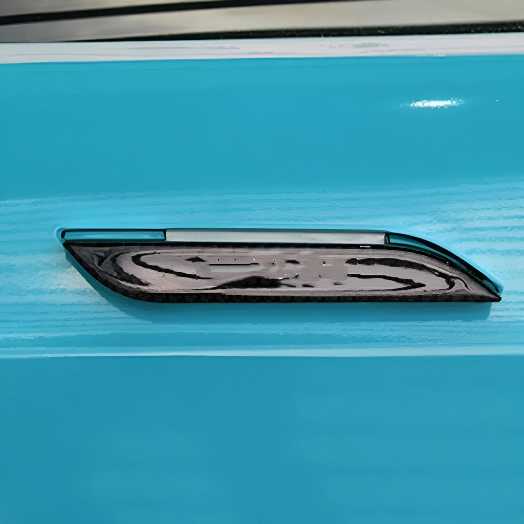 Carbon fibre door handle protection stickers for Tesla Model S with drip pattern texture