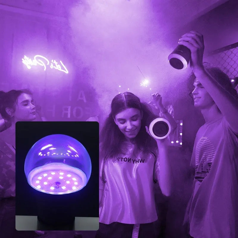 A19 LED bulb 12W UV violet fluorescence purple light with socket power supply and IP44 rating