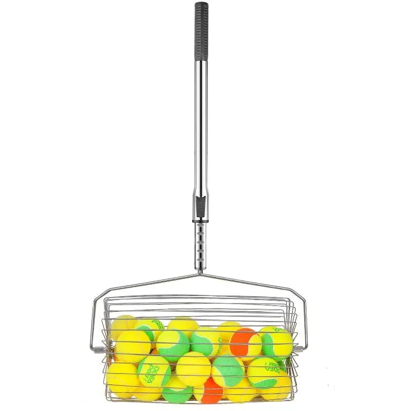Stainless steel adjustable tennis ball picker roller for collecting tennis balls on court