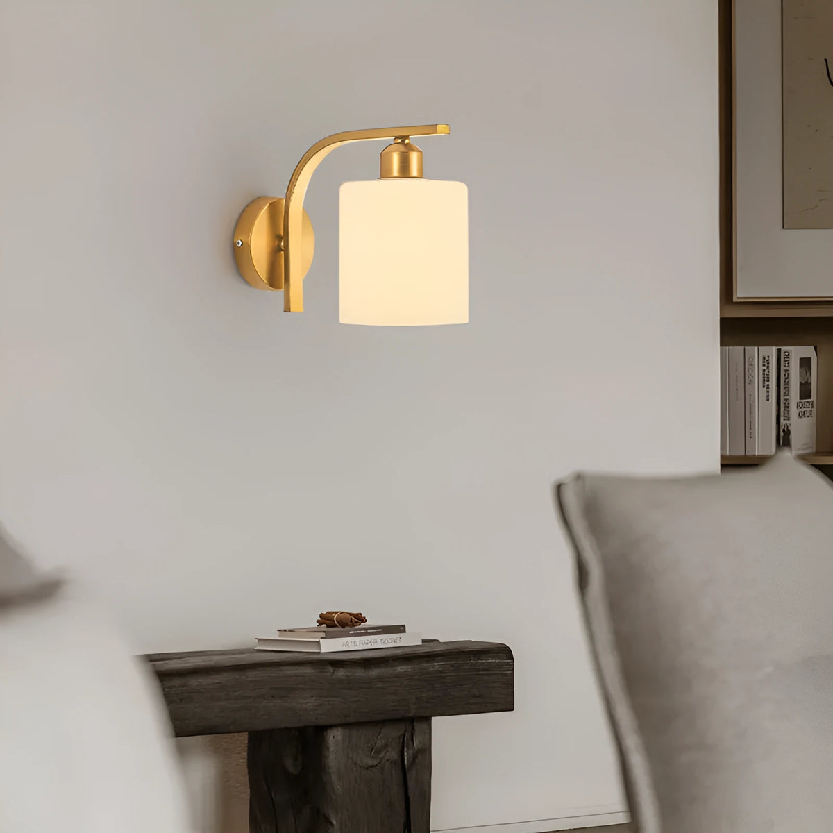 Copper colour indoor wall lamp with glass lampshade for bedroom, hallway, and living room, 85-265V