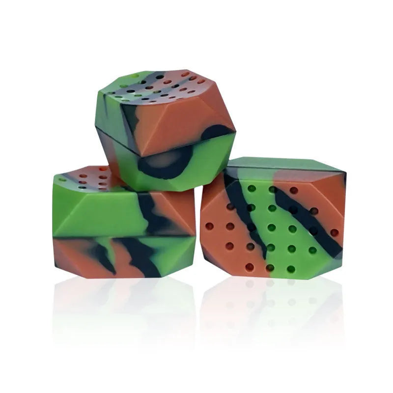 Two camouflage pattern silicone facial exercise balls for jaw training and masseter workouts