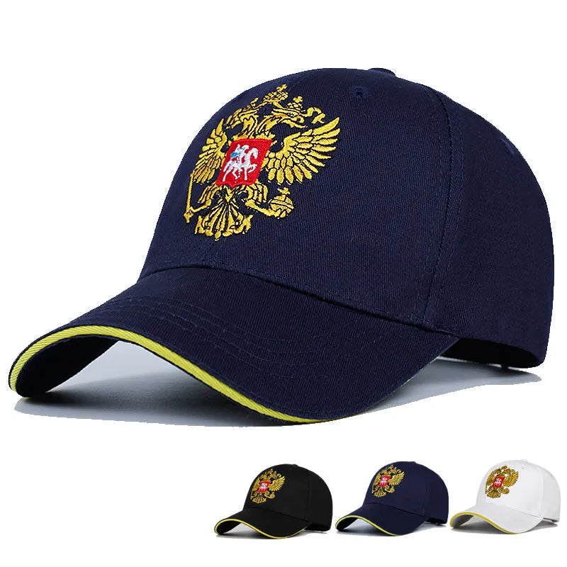 Cotton adjustable couple cap for men and women in navy blue, short brim dome top hats