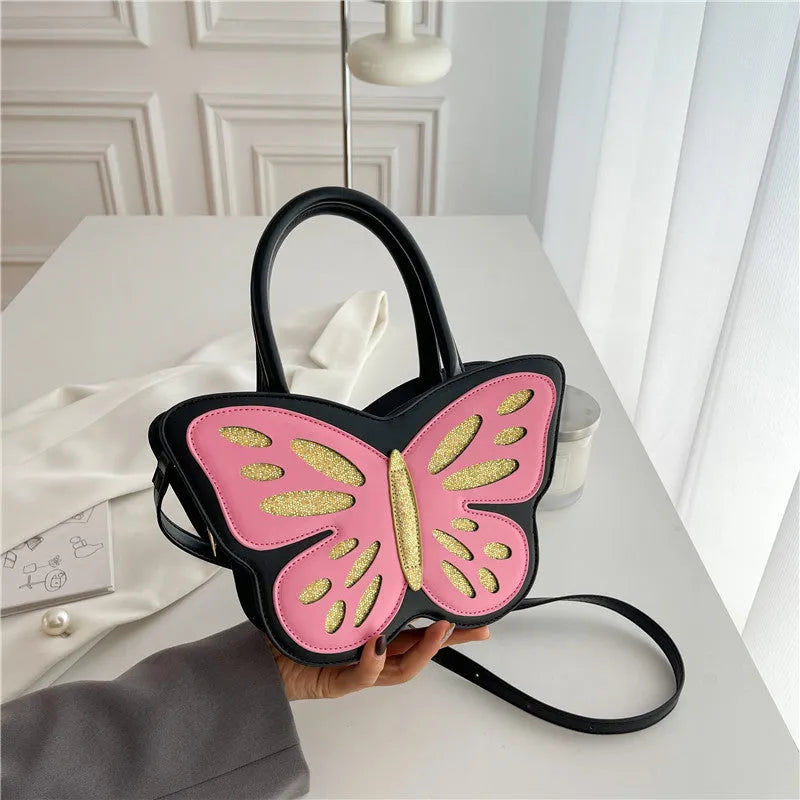 Small square crossbody bag in PU leather with contrast detailing