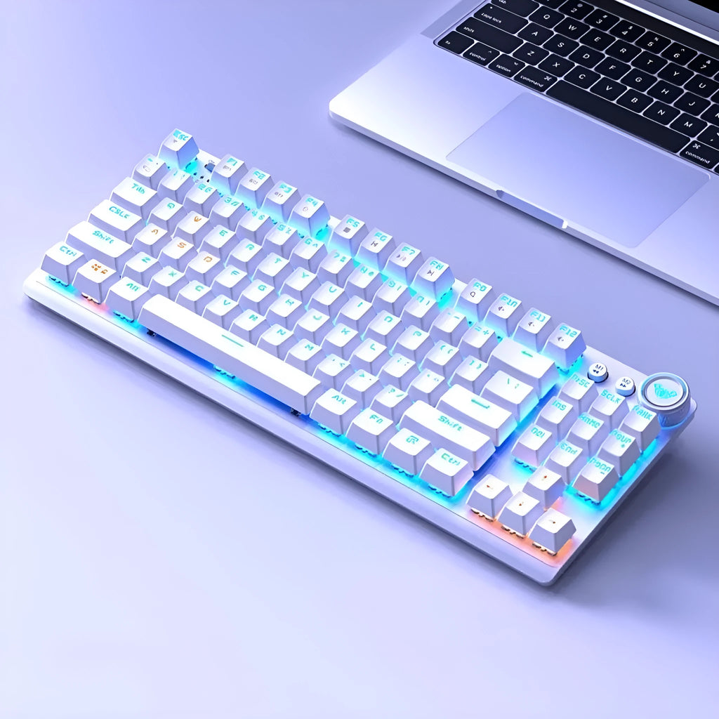 Tarantula wireless mechanical keyboard with side-engraved keycaps and metal case