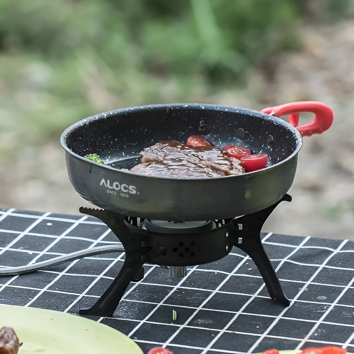 Alocs Medical Stone Colour folding non-stick frying pan, aluminium alloy, 180x44mm, single pan