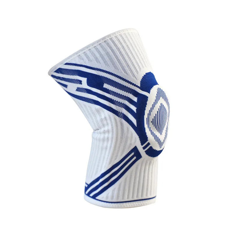 Blue cotton elastic knee pad for adult basketball running sports protection