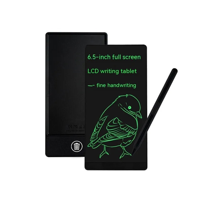Blue LCD handwriting board with 6.5 inch screen and stylus for arithmetic practice
