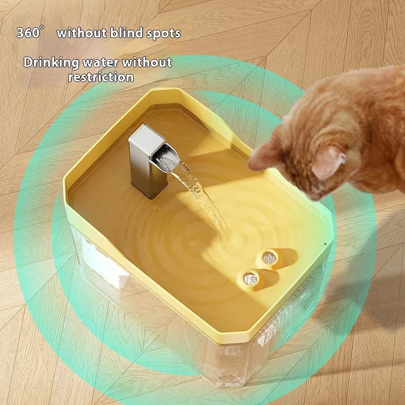Automatic cat water fountain with transparent plastic body and circulating water system