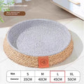 Rattan woven cat nest pet bed cage showing natural material construction and basket-like shape