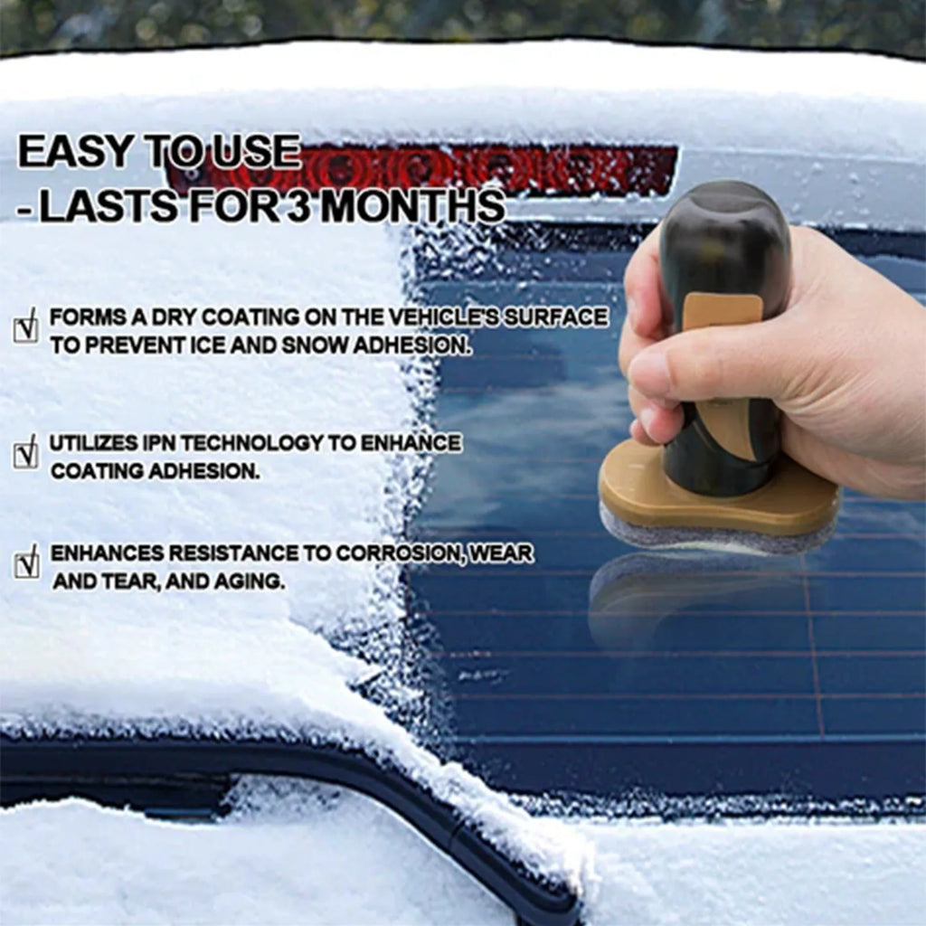 Car snow brush with hydrophobic nano coating liquid in 5x9x14cm packaging with PE handle