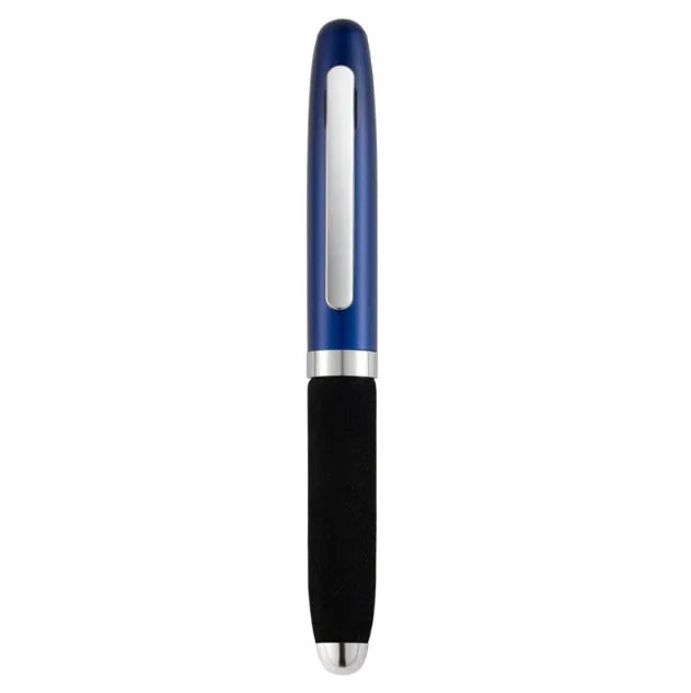 EVA metal cap mini ballpoint pen showing 112mm length and 1.0mm bullet tip with seven refill colour options