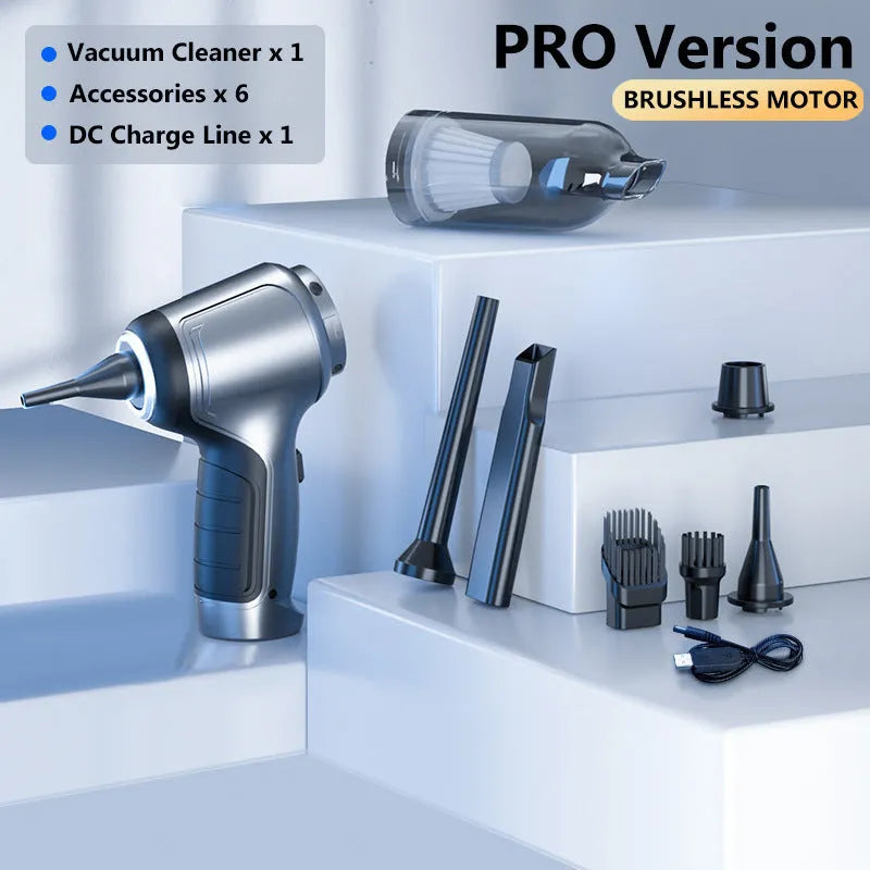 Handheld car and home vacuum cleaner with rechargeable battery and EVA storage bag