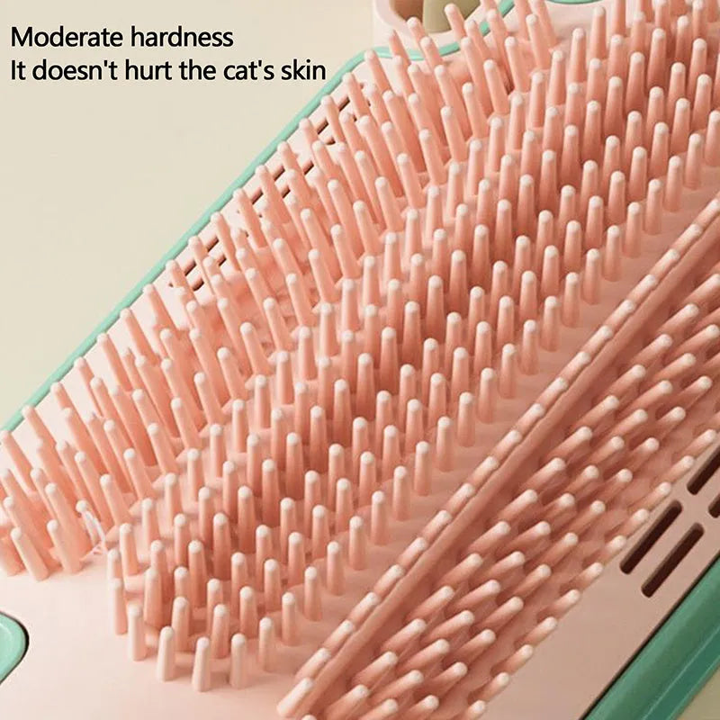 Ice cream shape cat corner scratcher with mint ball and feather attachments on a white background