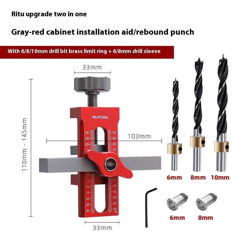 Aluminium alloy cabinet door installation tool for woodworking decoration.