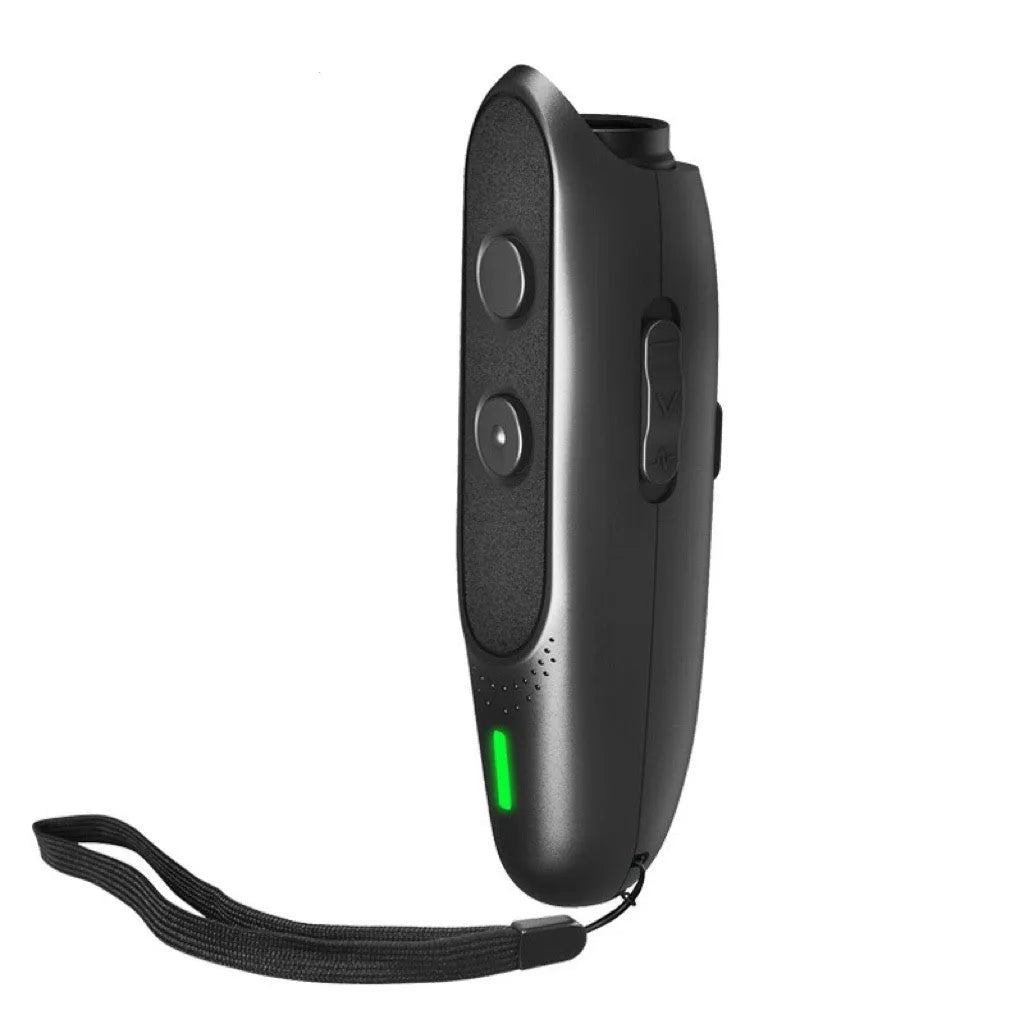 High power portable dog repellent in black, dark grey, army green, or light grey