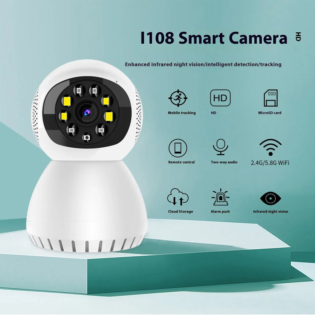 Dual-frequency wireless 1080p HD monitor camera with ABS housing for indoor outdoor home security