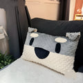 Grey schnauzer and white West Highland terrier shaped soft decorative cushion pillow.