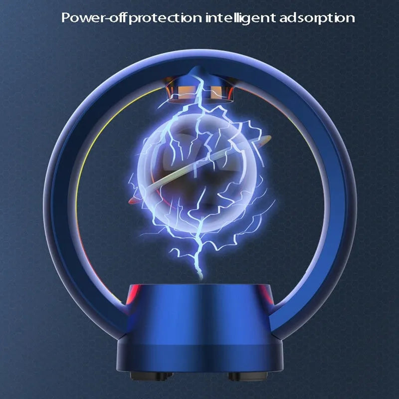 Magnetic levitation Bluetooth speaker ornament in Starry Sky Blue, 220x117x230mm, plastic and ABS shell, touch control.