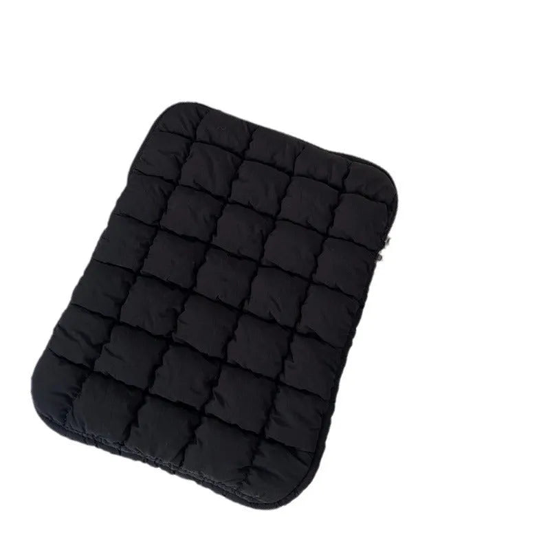 Large capacity laptop bag in black or white with durable nylon exterior and cloud cotton interior