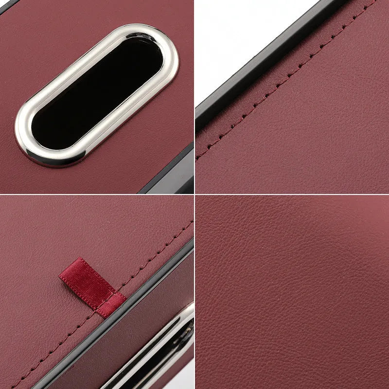 Genuine leather car tissue box organiser with hanging strap and 2 litre storage capacity