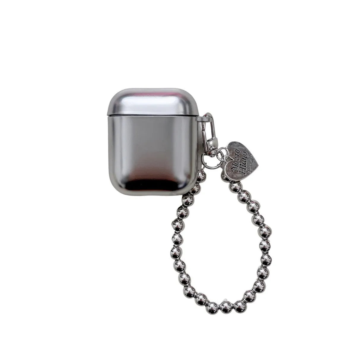 Matte plating protective case for Apple AirPods with an integrated carrying strap.