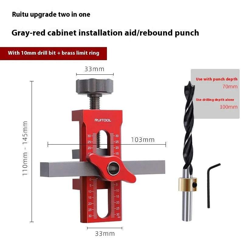 Aluminium alloy cabinet door installation tool for woodworking decoration.
