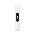 White or pink portable electric body hair trimmer with USB charging cable